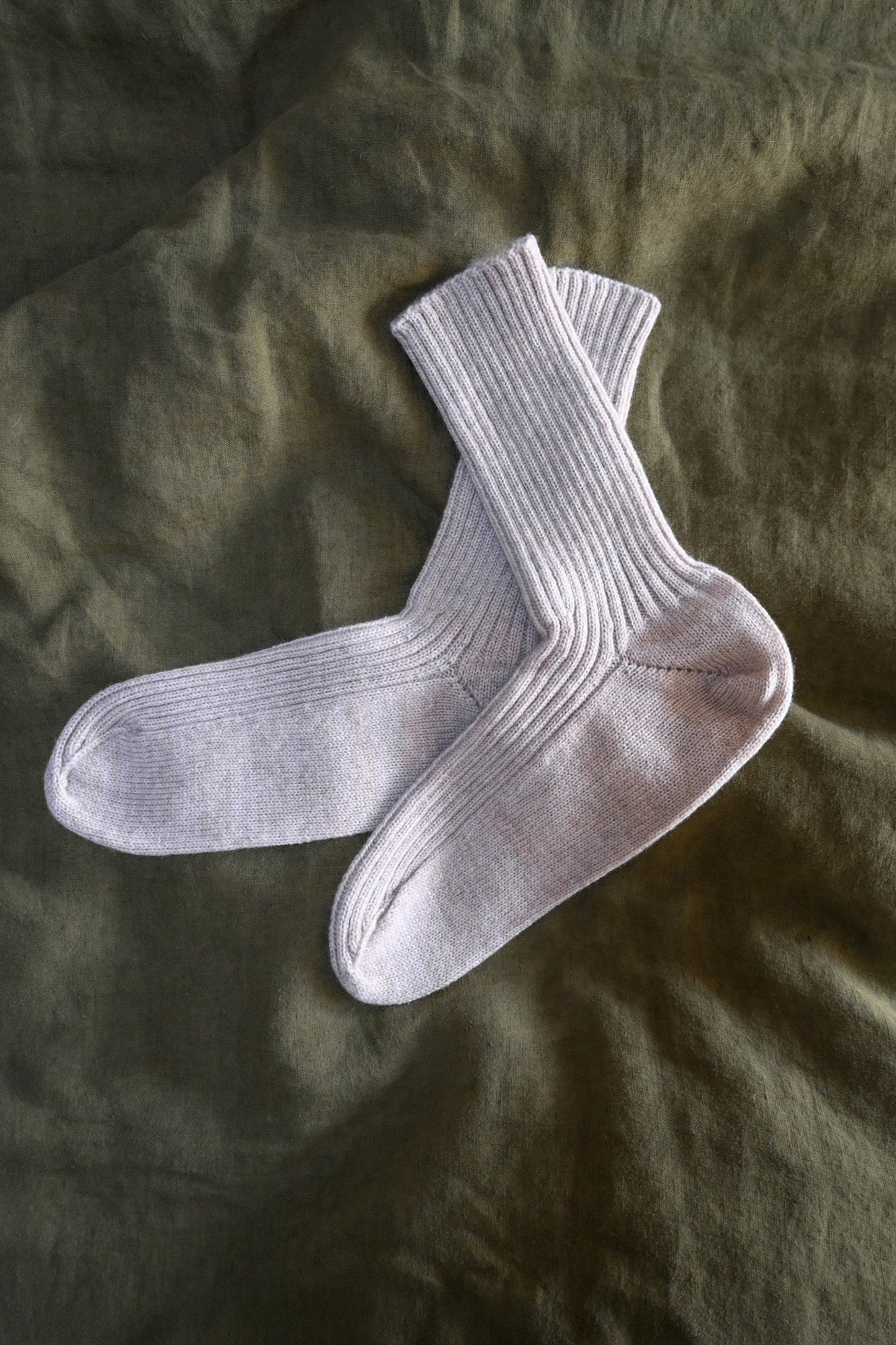 Cashmere/Merino Bed Socks in Oatmeal