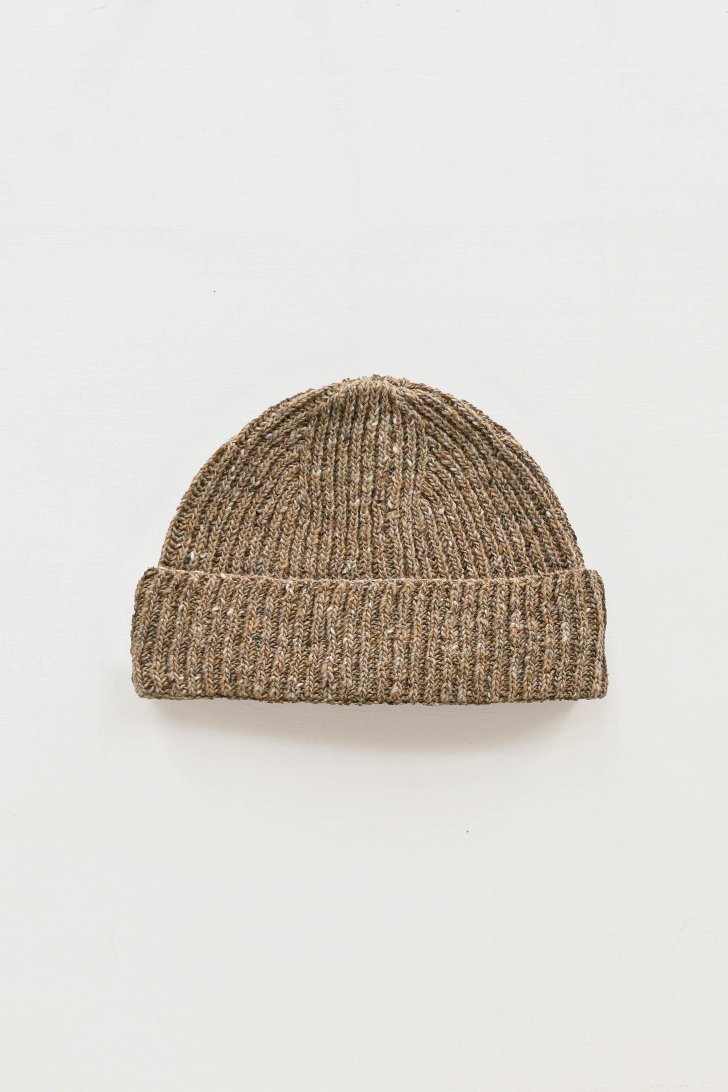 Donegal Merino Wool Beanie Hat in Biscuit