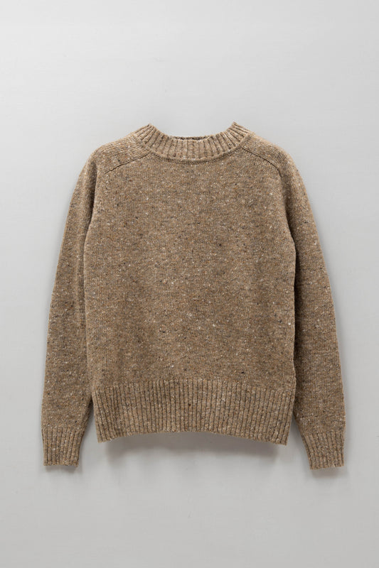 Donegal Merino Wool Sweater in Biscuit