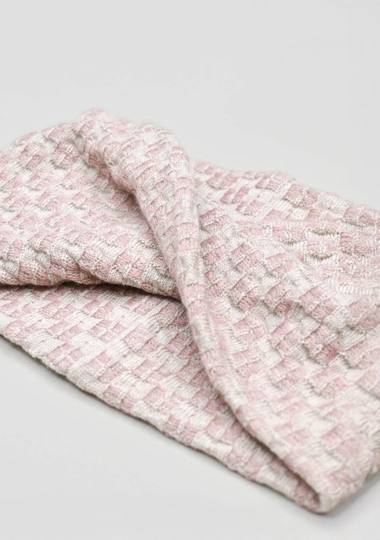 The Annie Collection: The Fritillaria Weave Headwrap in Blush/Oatmeal