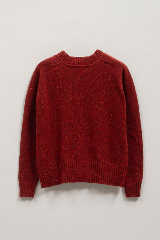 Donegal Merino Wool Sweater in Brick Red