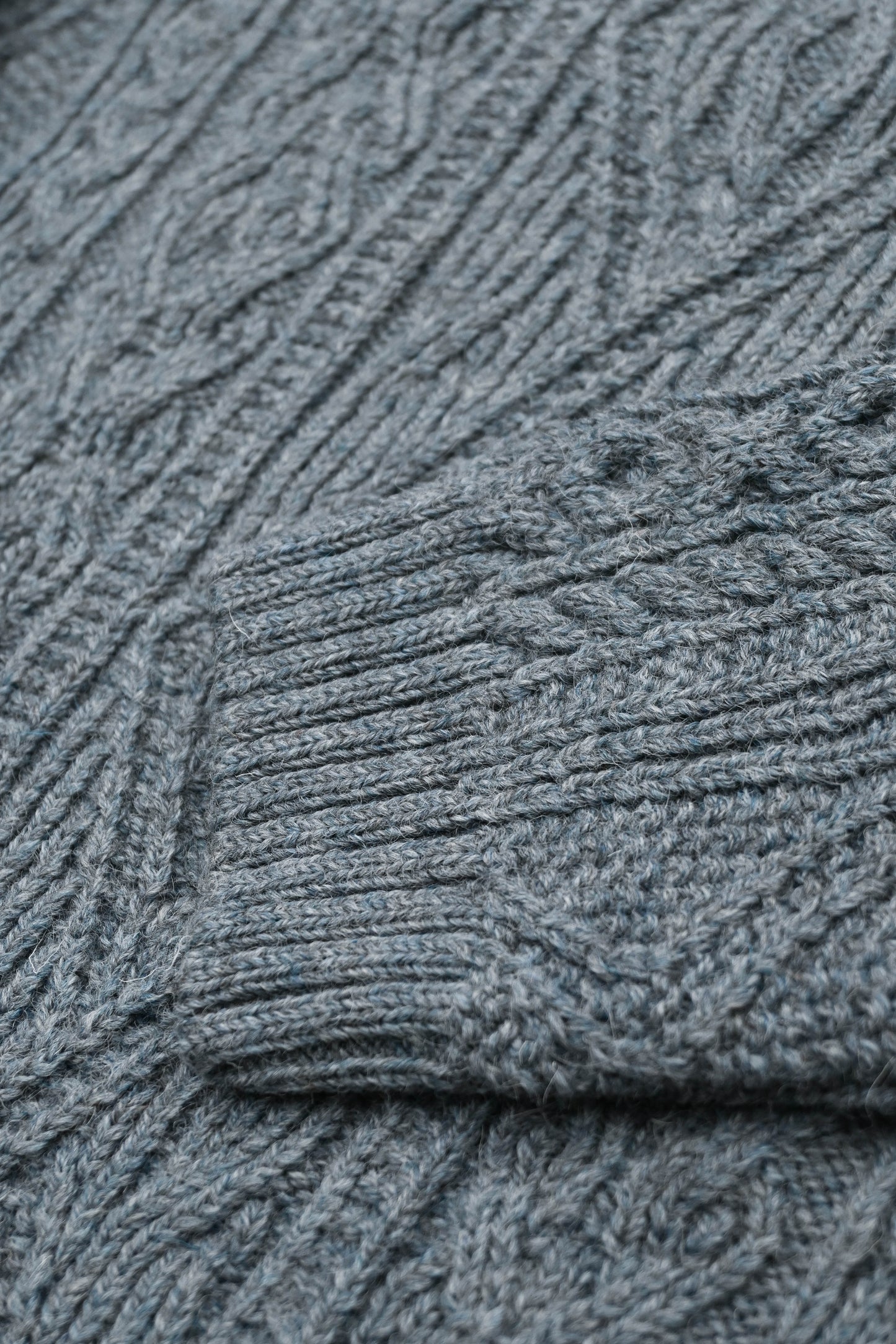 The Freyja British Wool Cable Sweater in Slate Blue