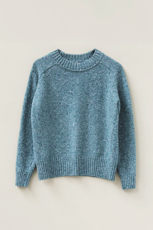 Donegal Merino Wool Sweater in Capri Blue