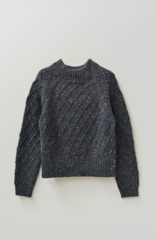 The Blisco Donegal Aran Sweater in Charcoal