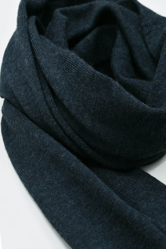 The Eden Herb Dyed Merino Wool Scarf in Deep Indigo