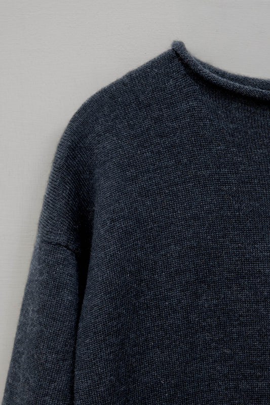 The Seasgair Wool Maxi Dress in Deep Indigo