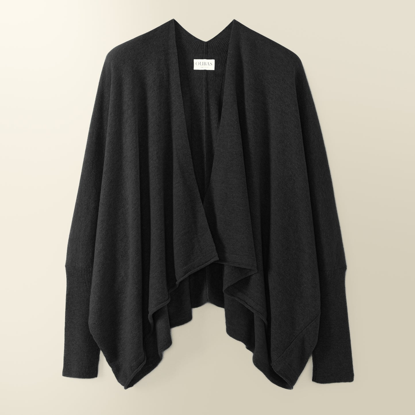 Eden Fine Merino Wrap Cardigan in Charcoal