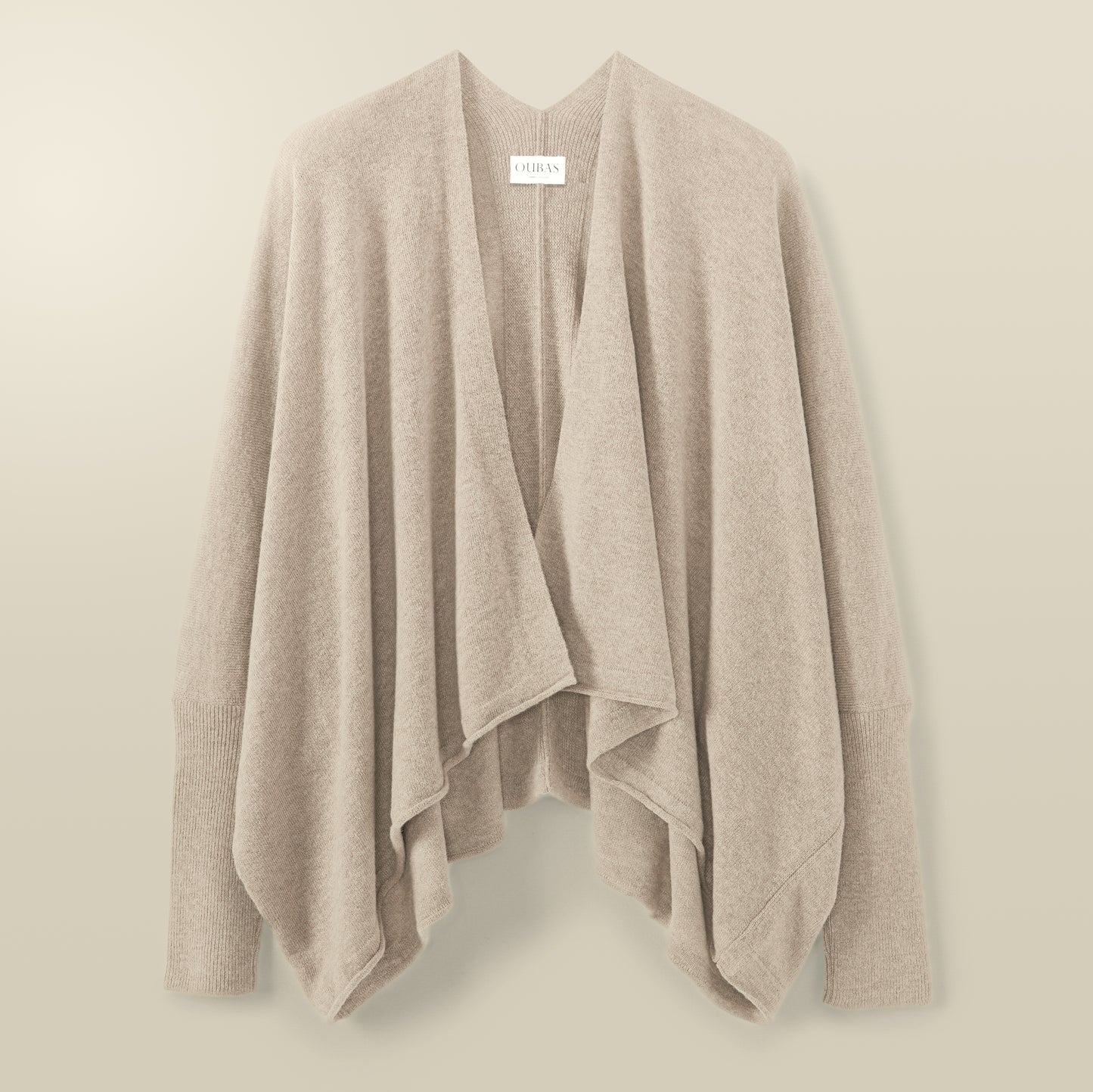 Eden Fine Merino Wrap Cardigan in Light Oatmeal