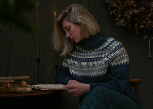 Fara British Wool Sweater in Calluna