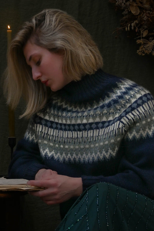 Fara British Wool Sweater in Silver Grey