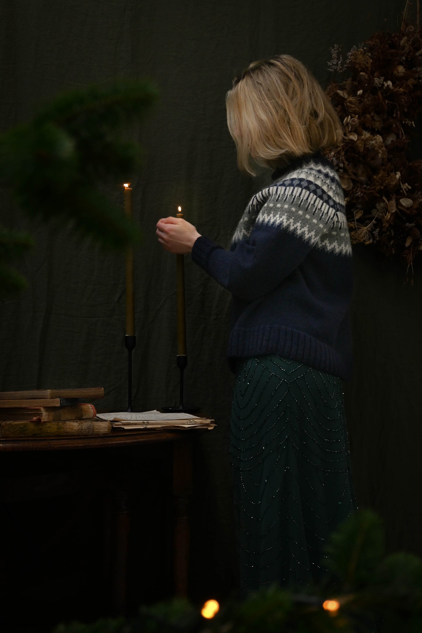 Fara British Wool Sweater in Calluna