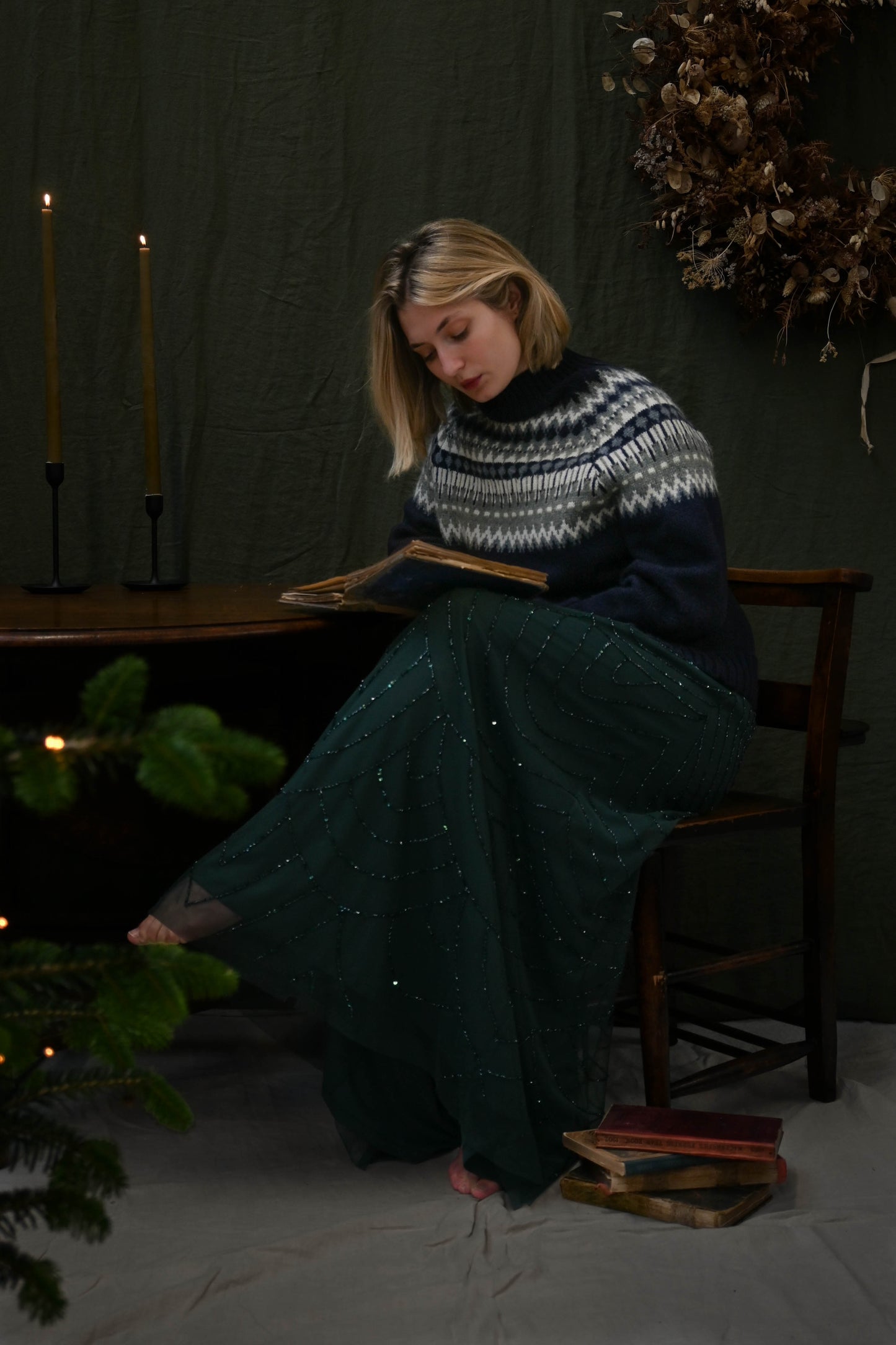 Fara British Wool Sweater in Calluna