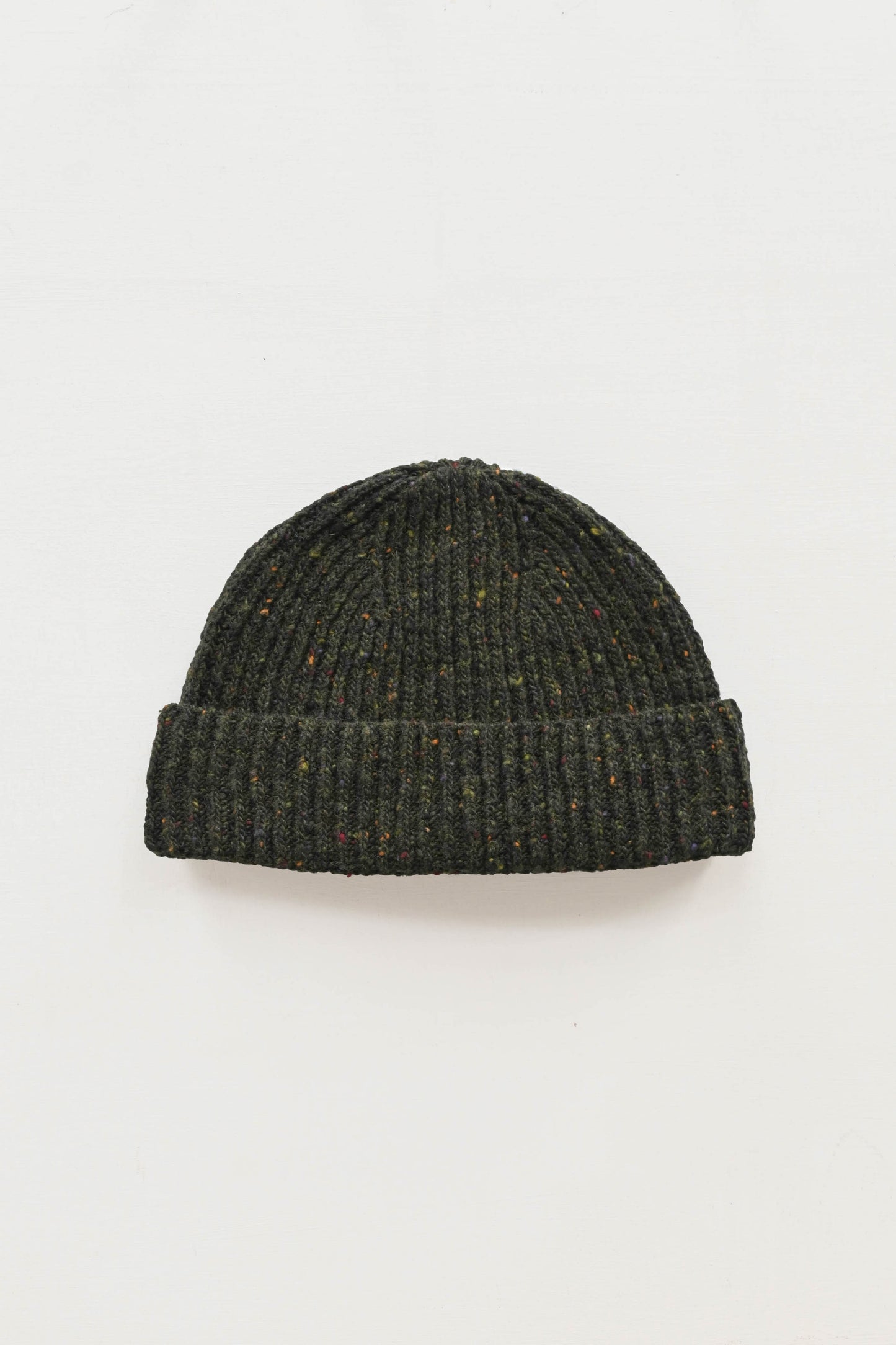 Donegal Merino Wool Beanie Hat in Forest Green