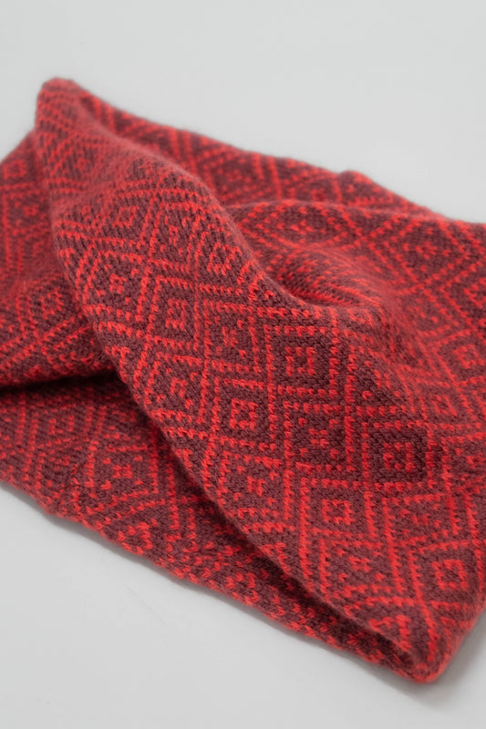 The Nora Merino Headwrap/Cowl in Garnet and Berry