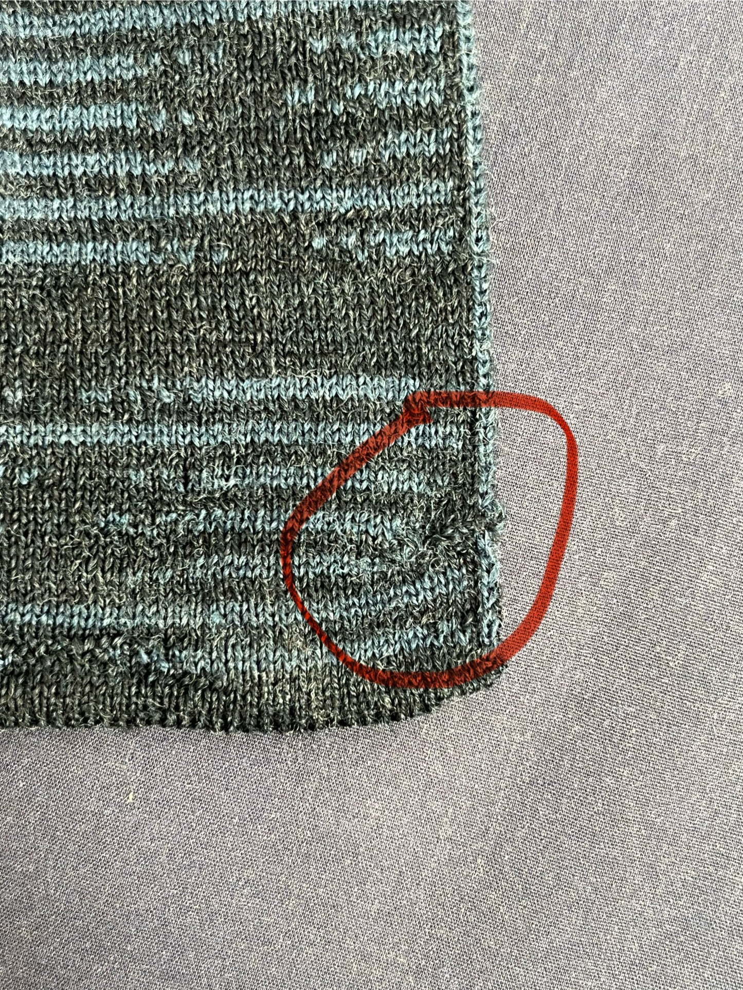 Indigo Dyed Ikat Fine Merino Wrap - Slight second