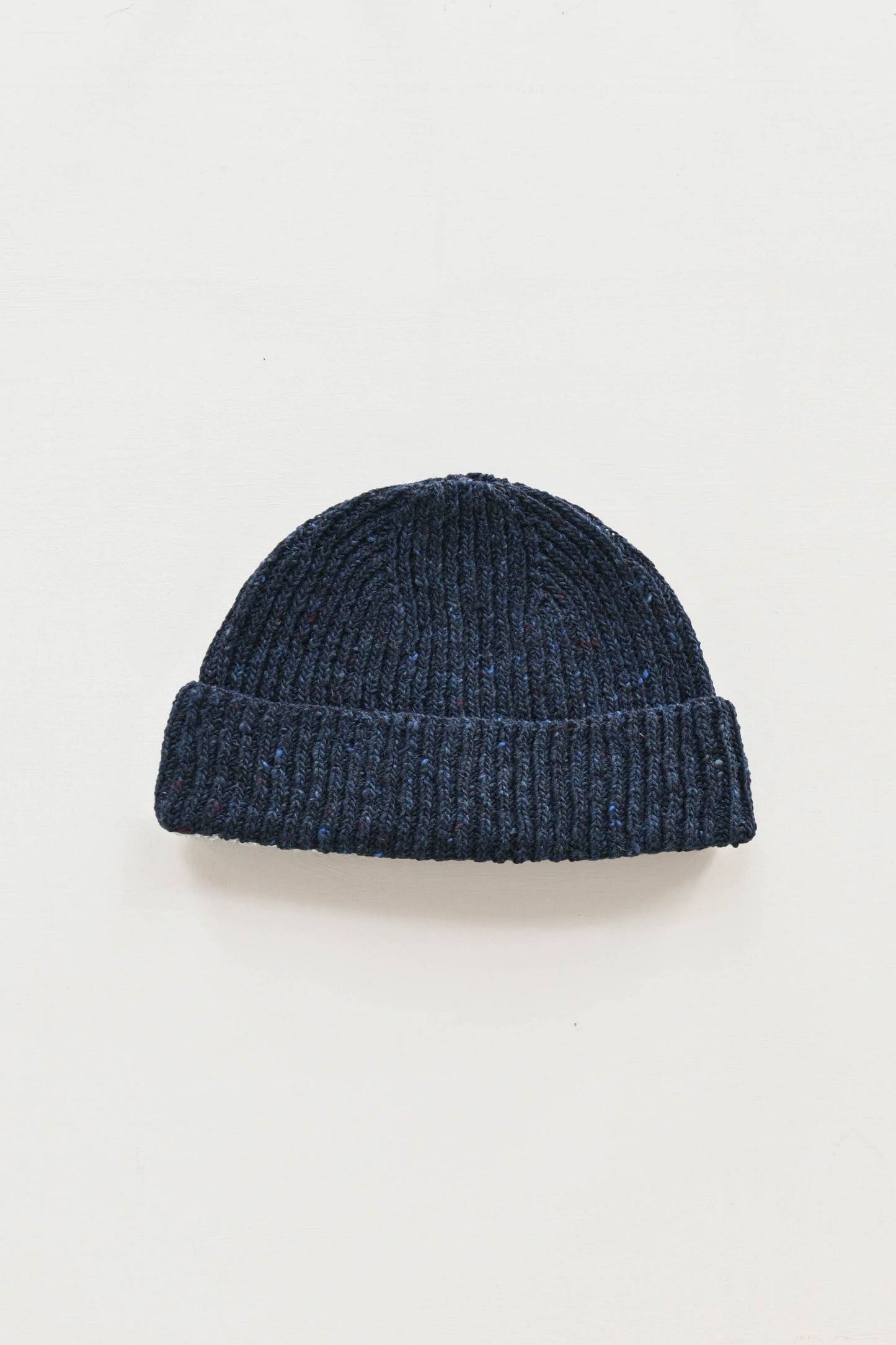 Donegal Merino Wool Beanie Hat in Ink