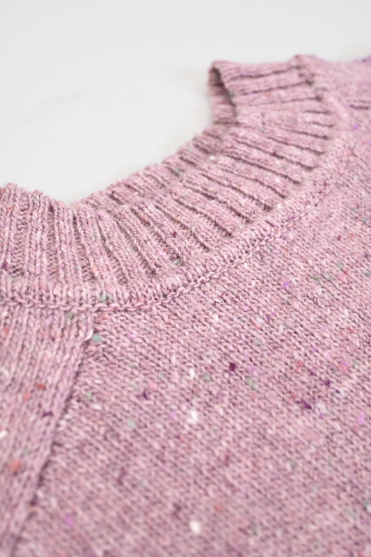 Donegal Merino Wool Sweater in Soft Lilac
