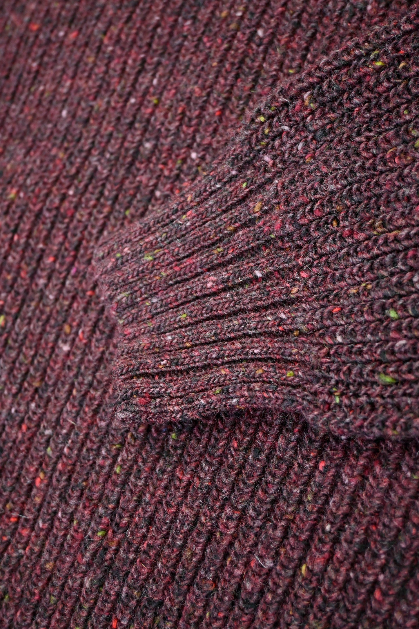 The Olann Donegal Merino Crew Neck Sweater in Mulberry