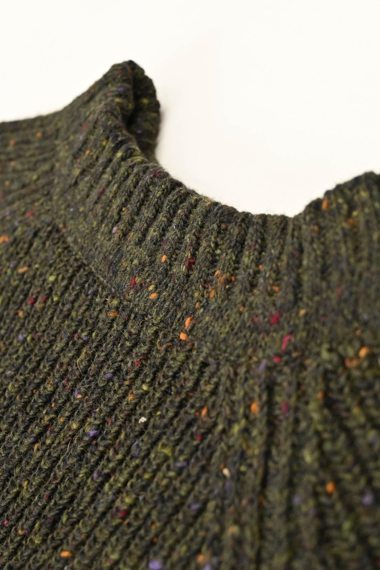 The Olann Donegal Merino Crew Neck Sweater in Forest