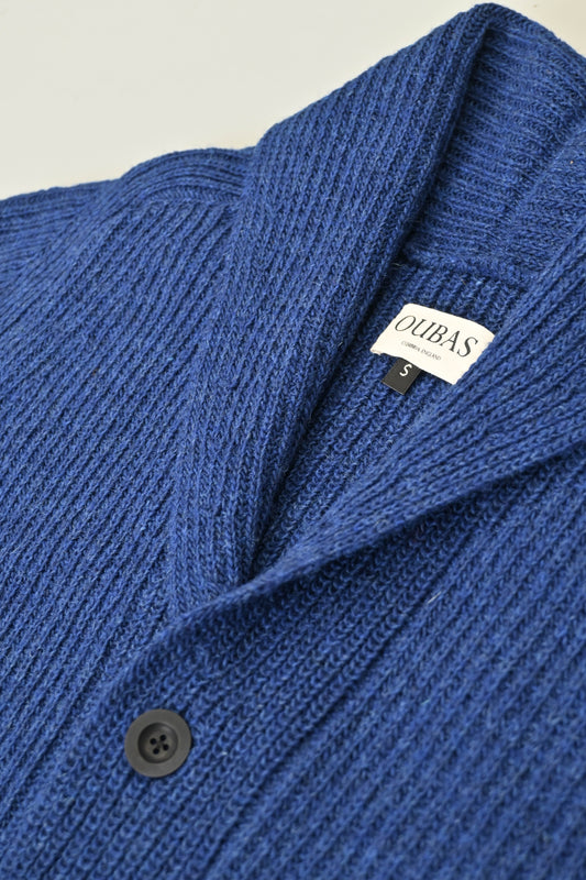 The Betheca Irish Wool Cardigan in Cobalt