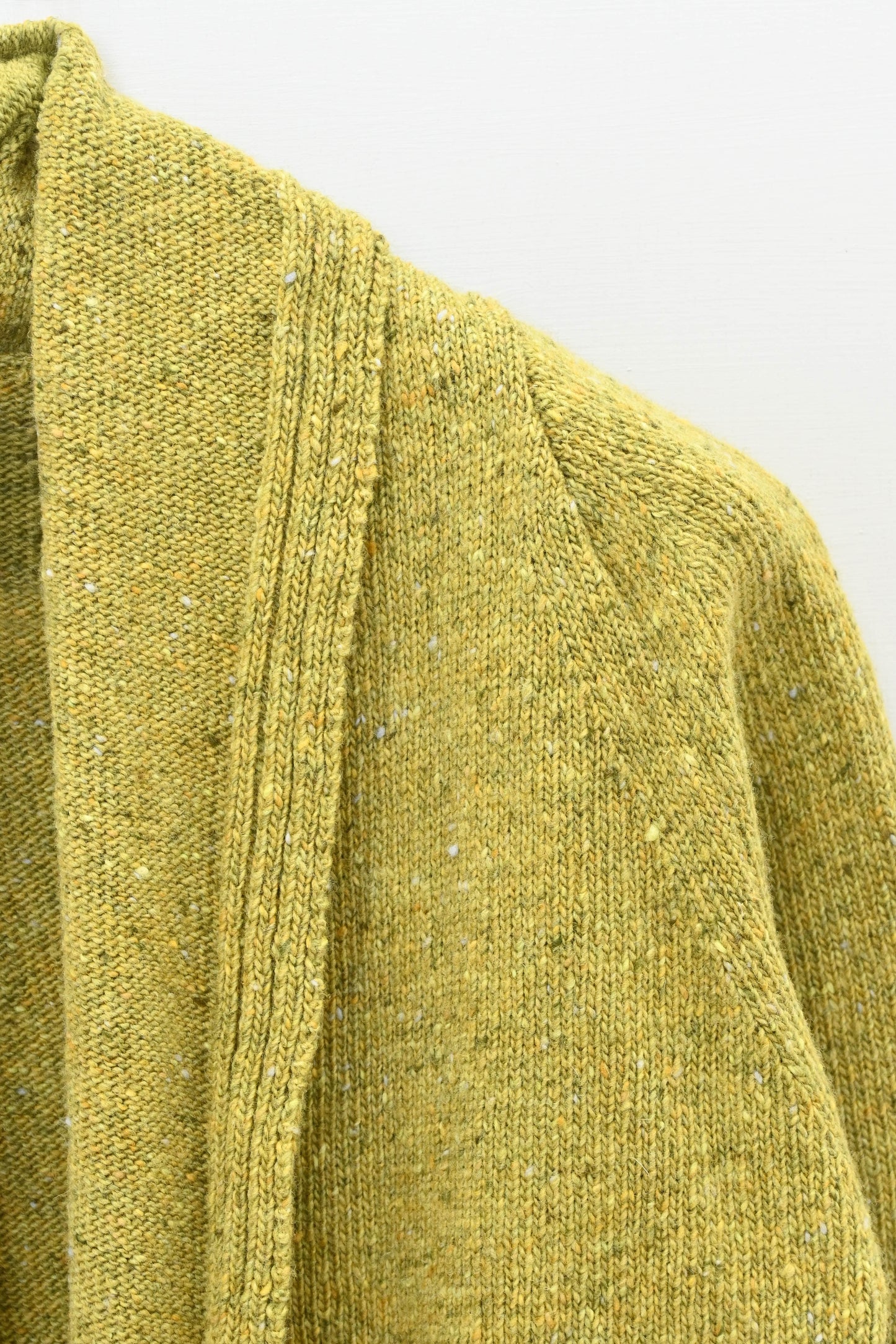 The Kent Donegal Merino Wool Short Cardigan in Lime