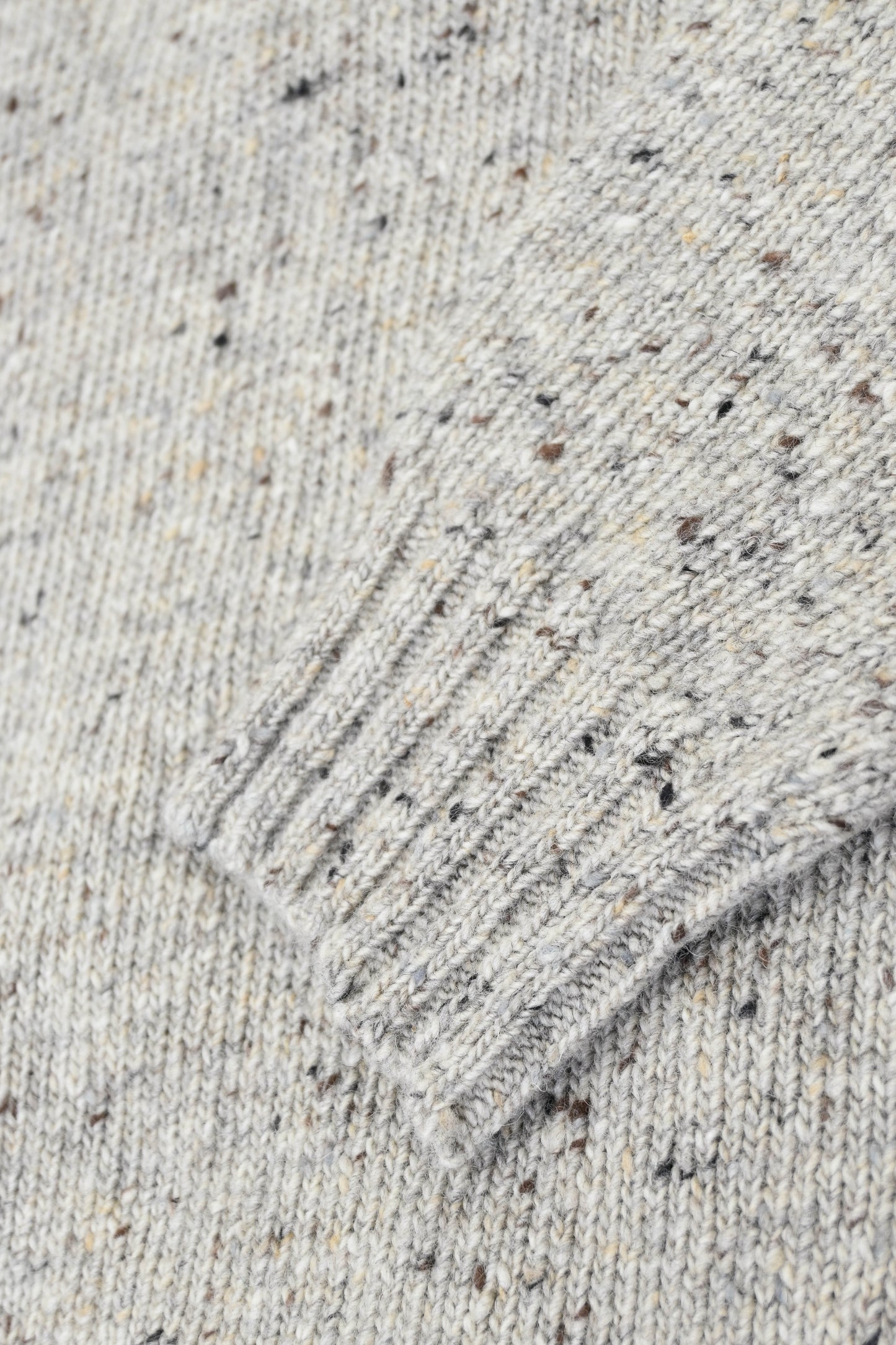The Kent Donegal Merino Wool Cardigan in Stone