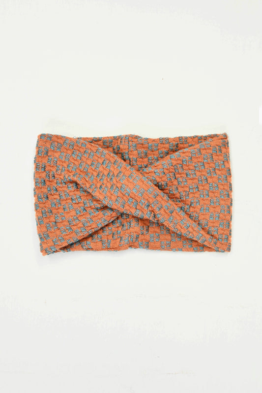 The Annie Collection: The Fritillaria Weave Headwrap in Chestnut/Teal