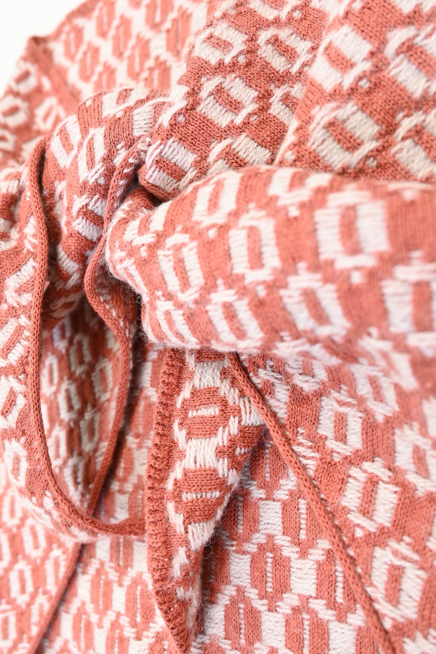 The Orton Weave Triangle Scarf in Washed Henna/Oatmeal