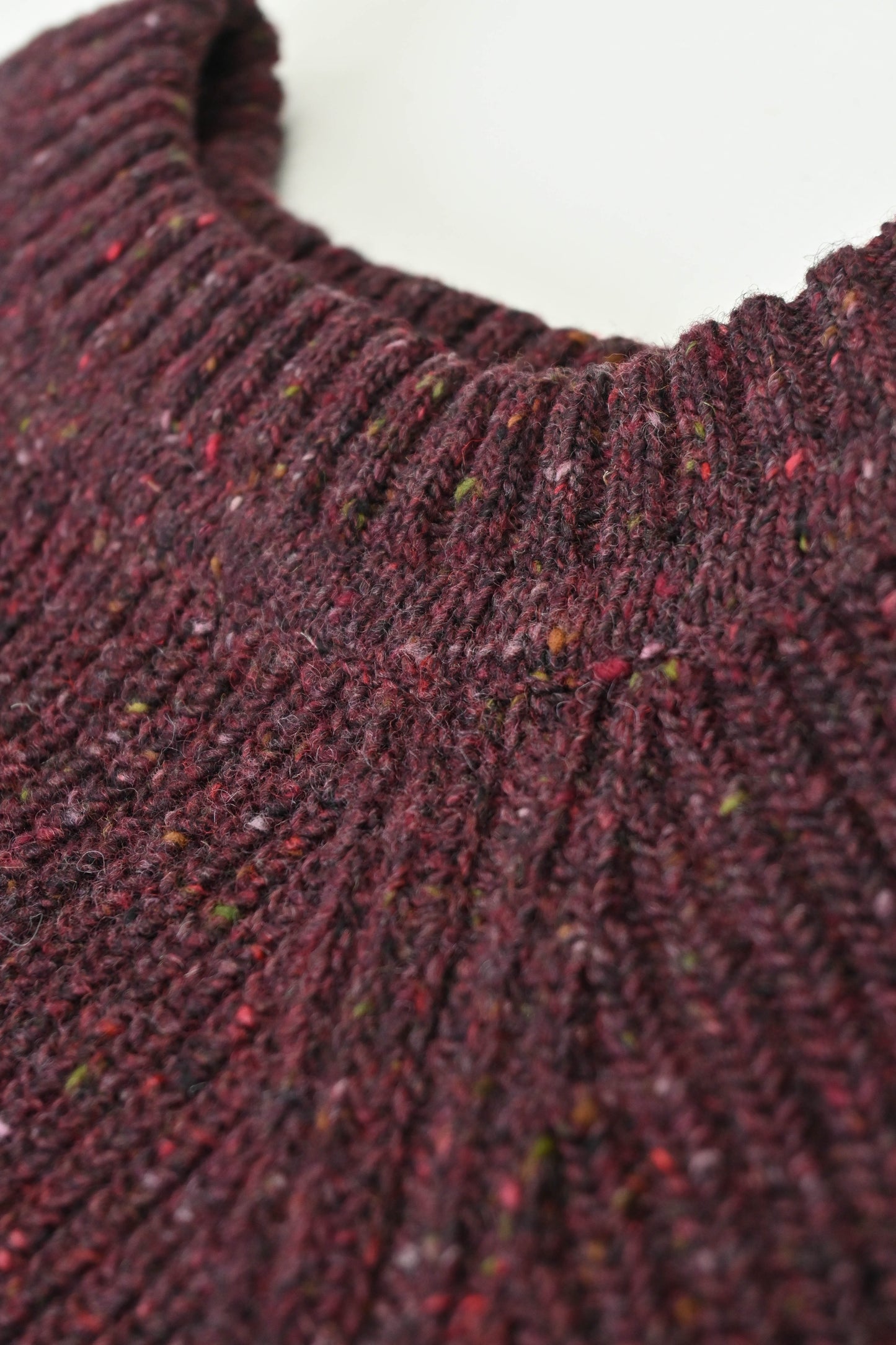 The Olann Donegal Merino Crew Neck Sweater in Mulberry