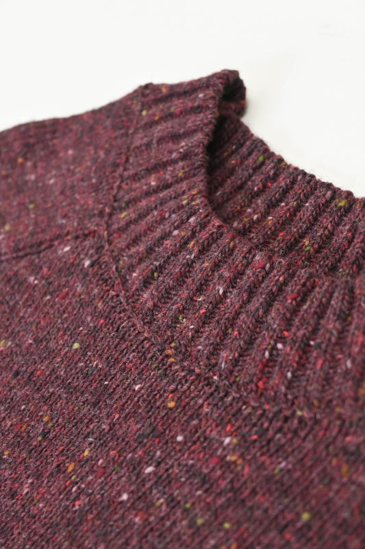 Men's Donegal Sweater in Mulberry