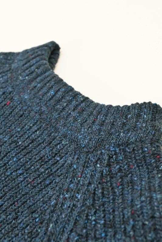 The Olann Donegal Merino Crew Neck Sweater in Ink