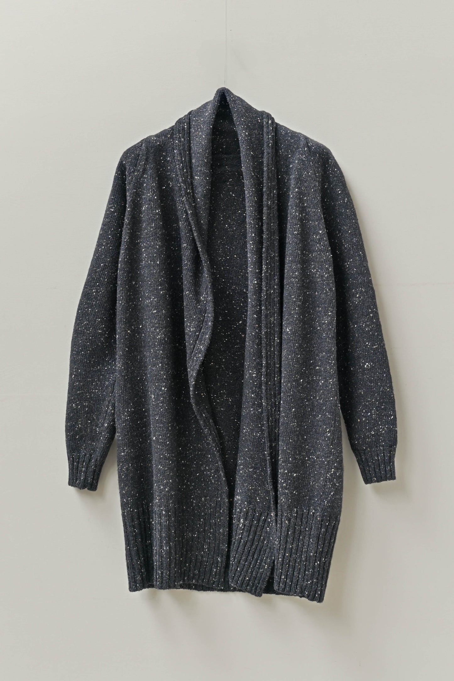 The Kent Donegal Merino Wool Cardigan in Charcoal