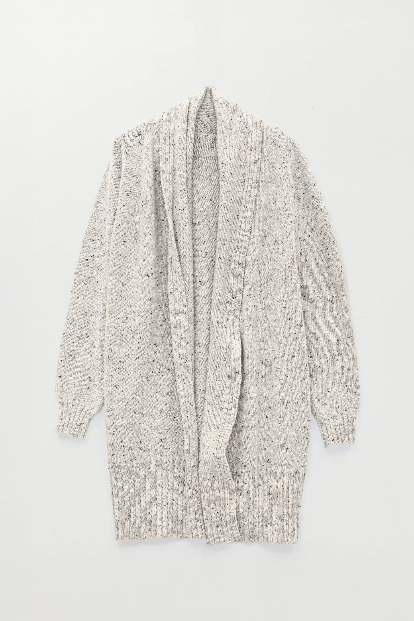 The Kent Donegal Merino Wool Cardigan in Stone