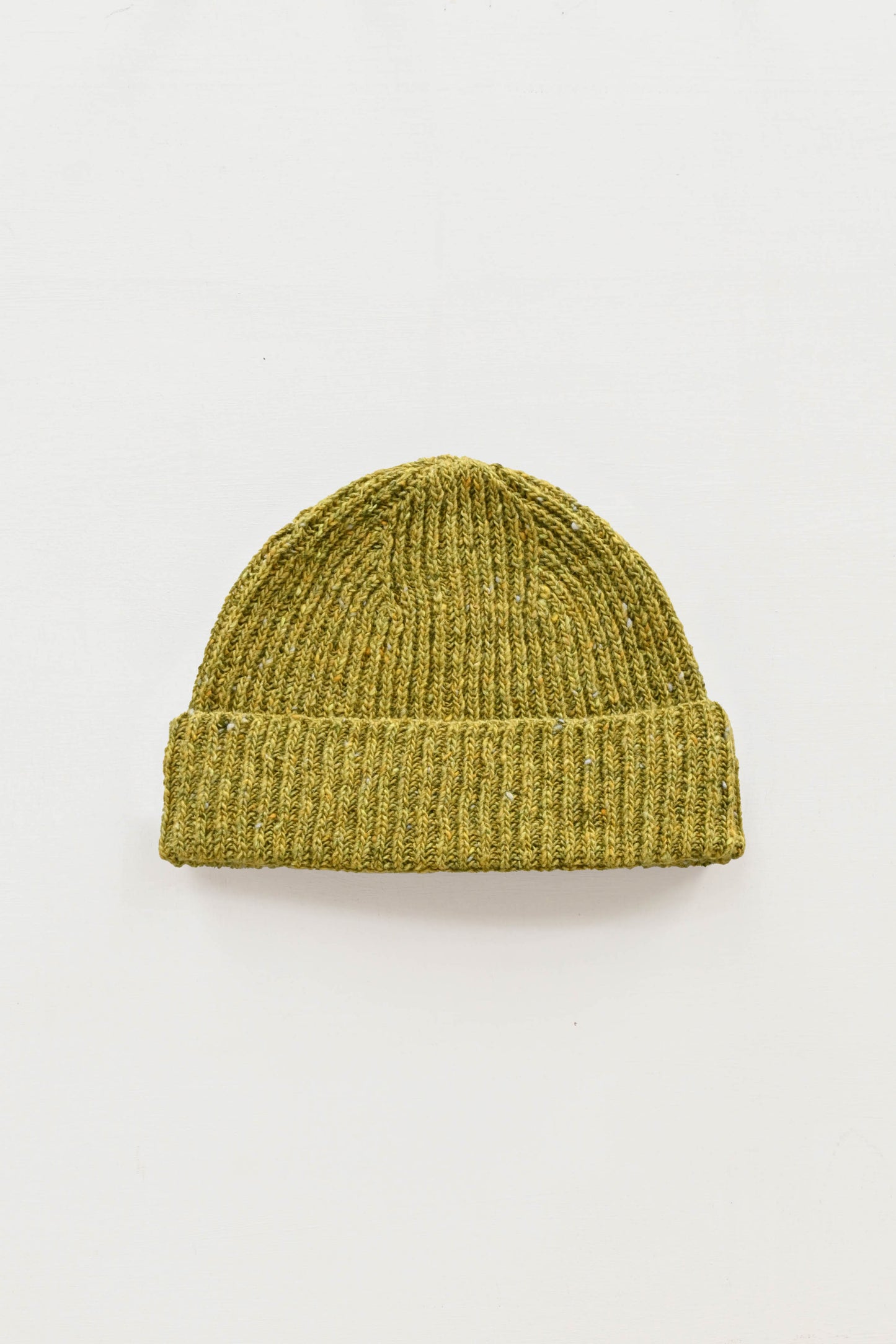 Donegal Merino Wool Beanie Hat in Lime