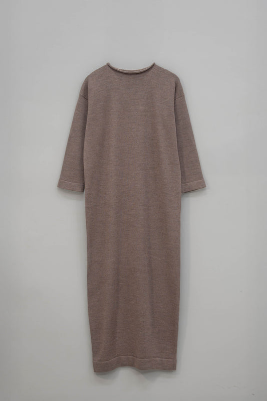 The Seasgair Naturally Dyed Merino Wool Maxi Dress in Mushroom