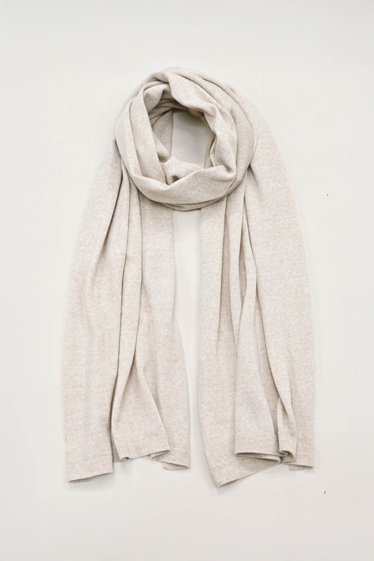 The Eden Fine Merino Wool Scarf in Oatmeal