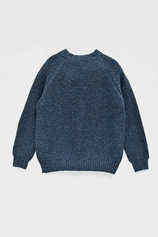 The Olann Donegal Merino Crew Neck Sweater in Ink