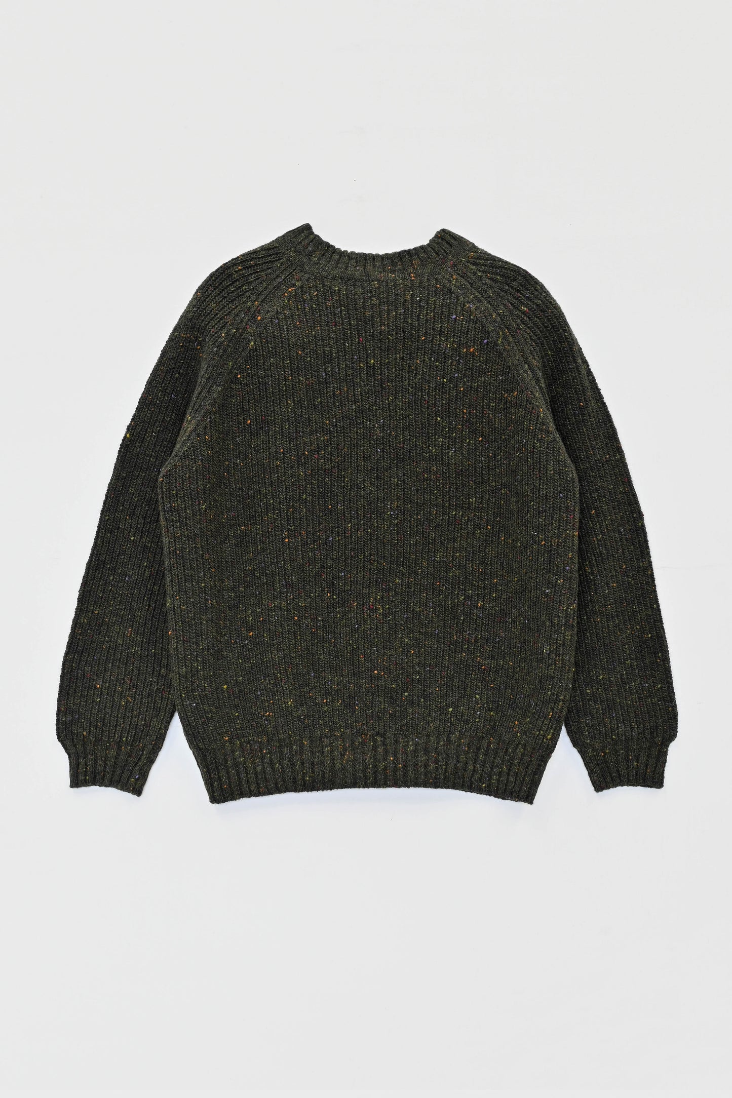 The Olann Donegal Merino Crew Neck Sweater in Forest