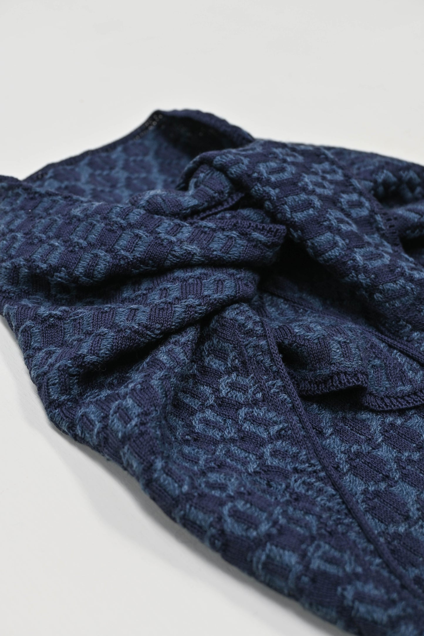 The Annie Collection: The Orton Weave Triangle Scarf in Navy/Indigo