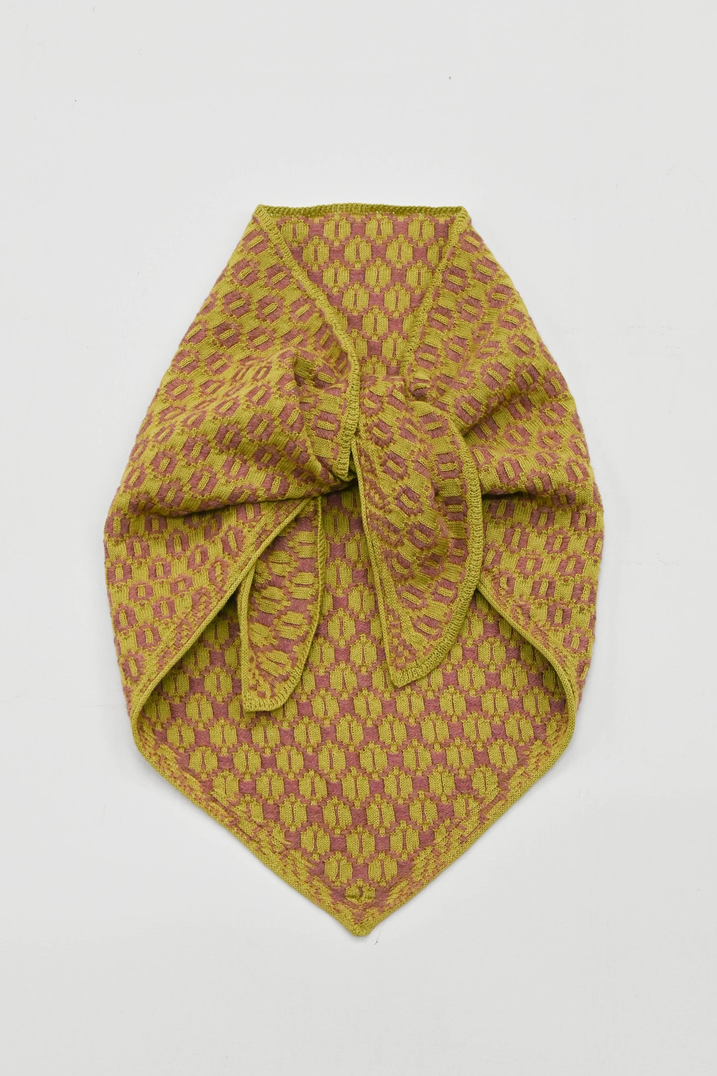 The Annie Collection: The Orton Weave Triangle Scarf in Olive/Heather