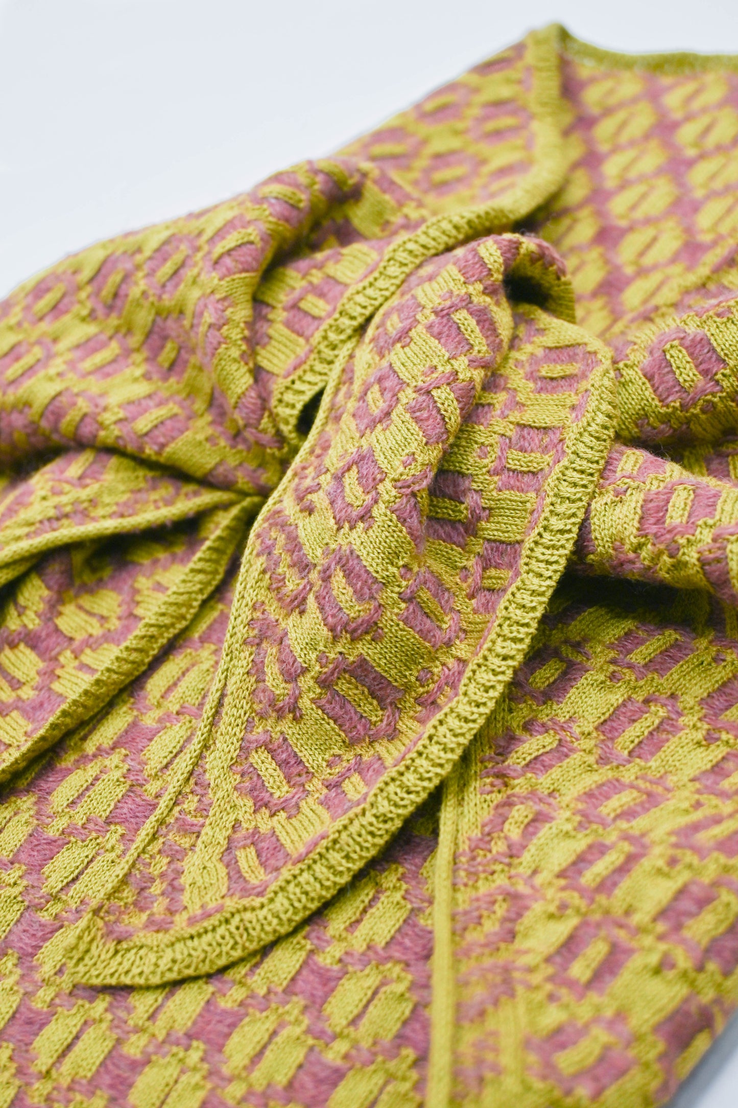 The Annie Collection: The Orton Weave Triangle Scarf in Olive/Heather