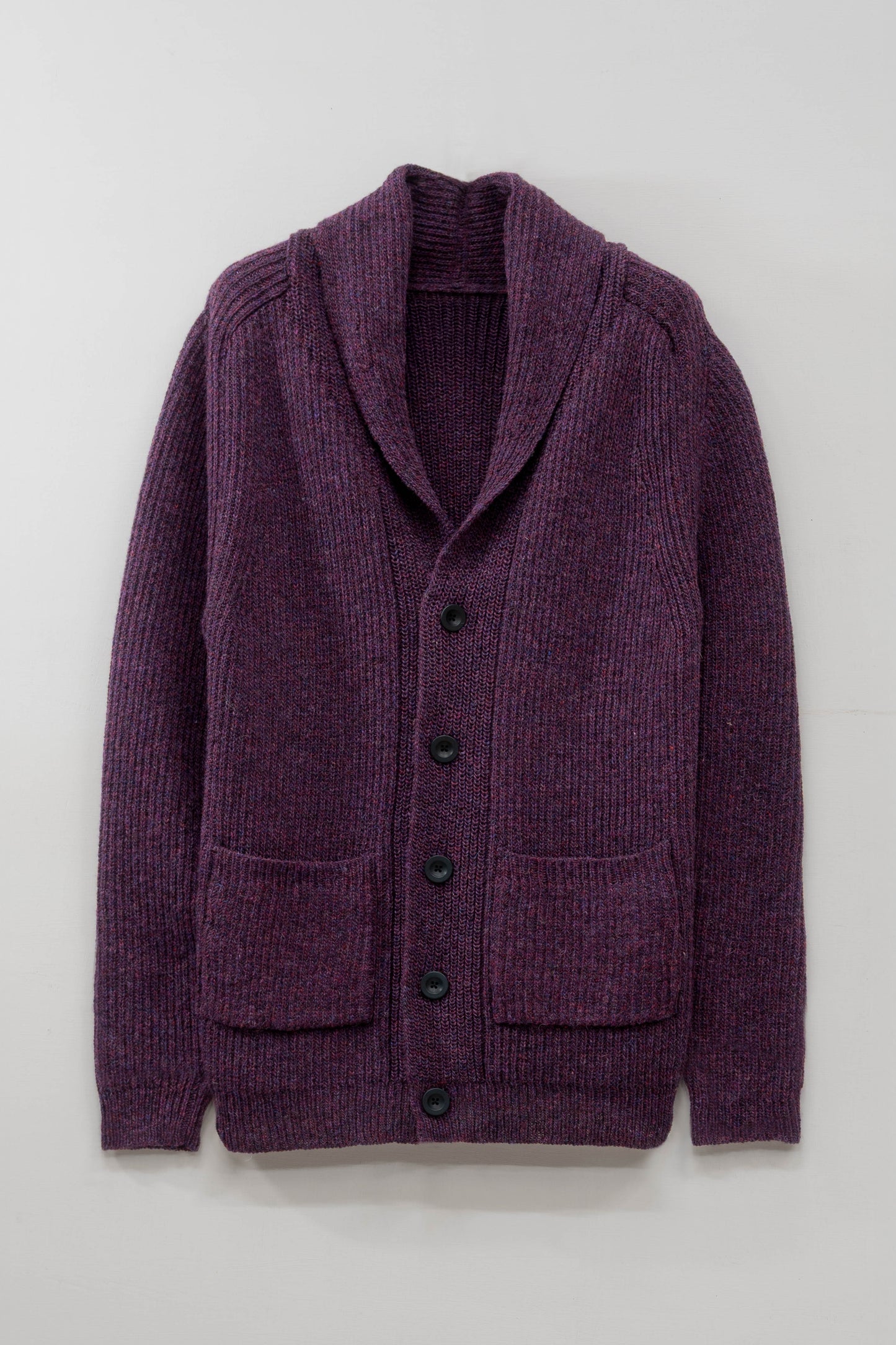 The Betheca Irish Wool Cardigan in Plum