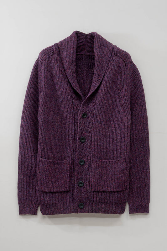 The Betheca Irish Wool Cardigan in Plum