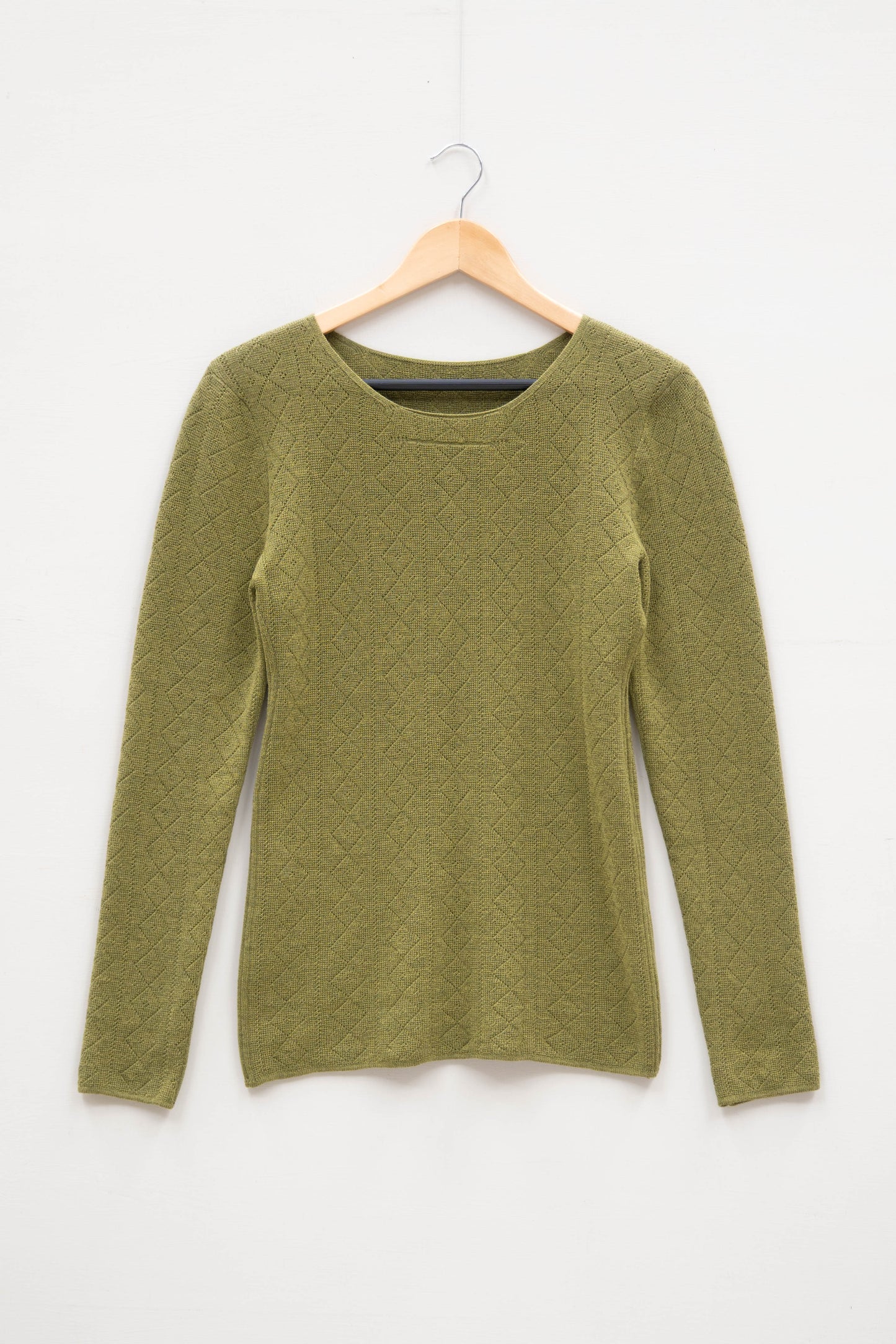 'Tricot de Peau' Fine Merino Wool Base Layer in Leaf - Size 10/12 - Slight Second