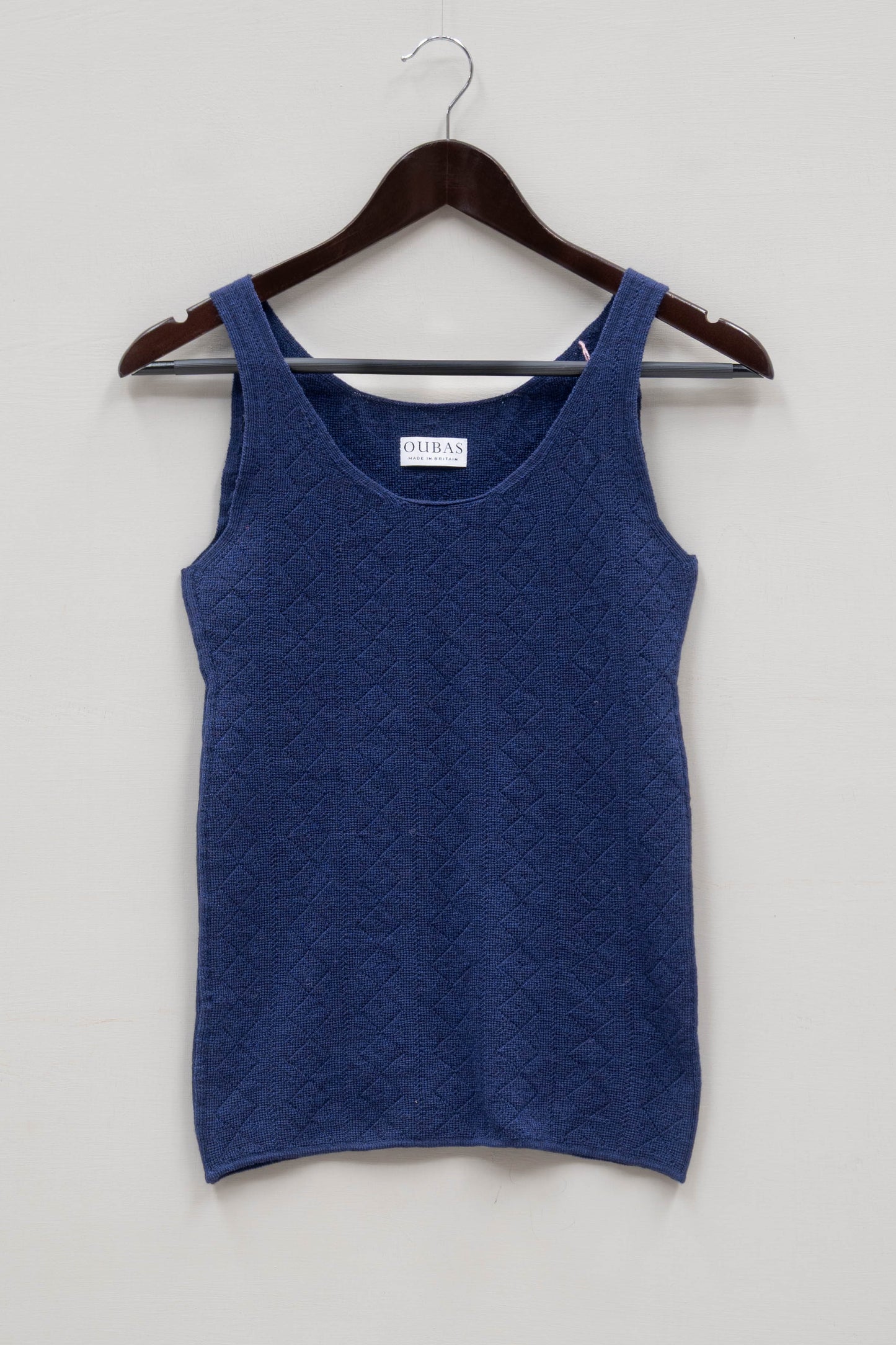 'Tricot de Peau' Fine Merino Camisole Top in Royal Blue - Size 10 - Slight Second