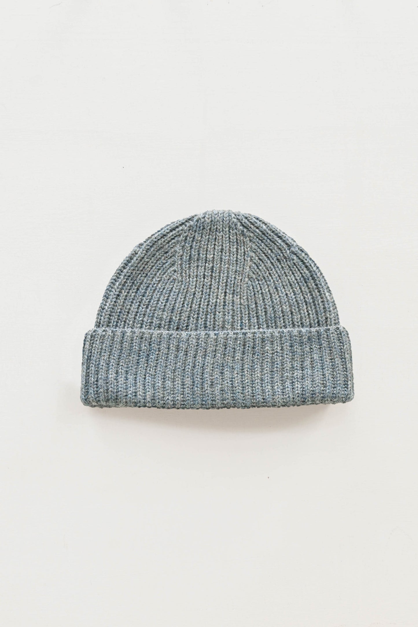 British Wool Beanie in Slate Blue