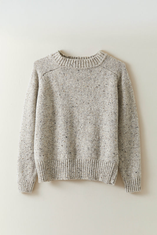 Donegal Merino Wool Sweater in Stone