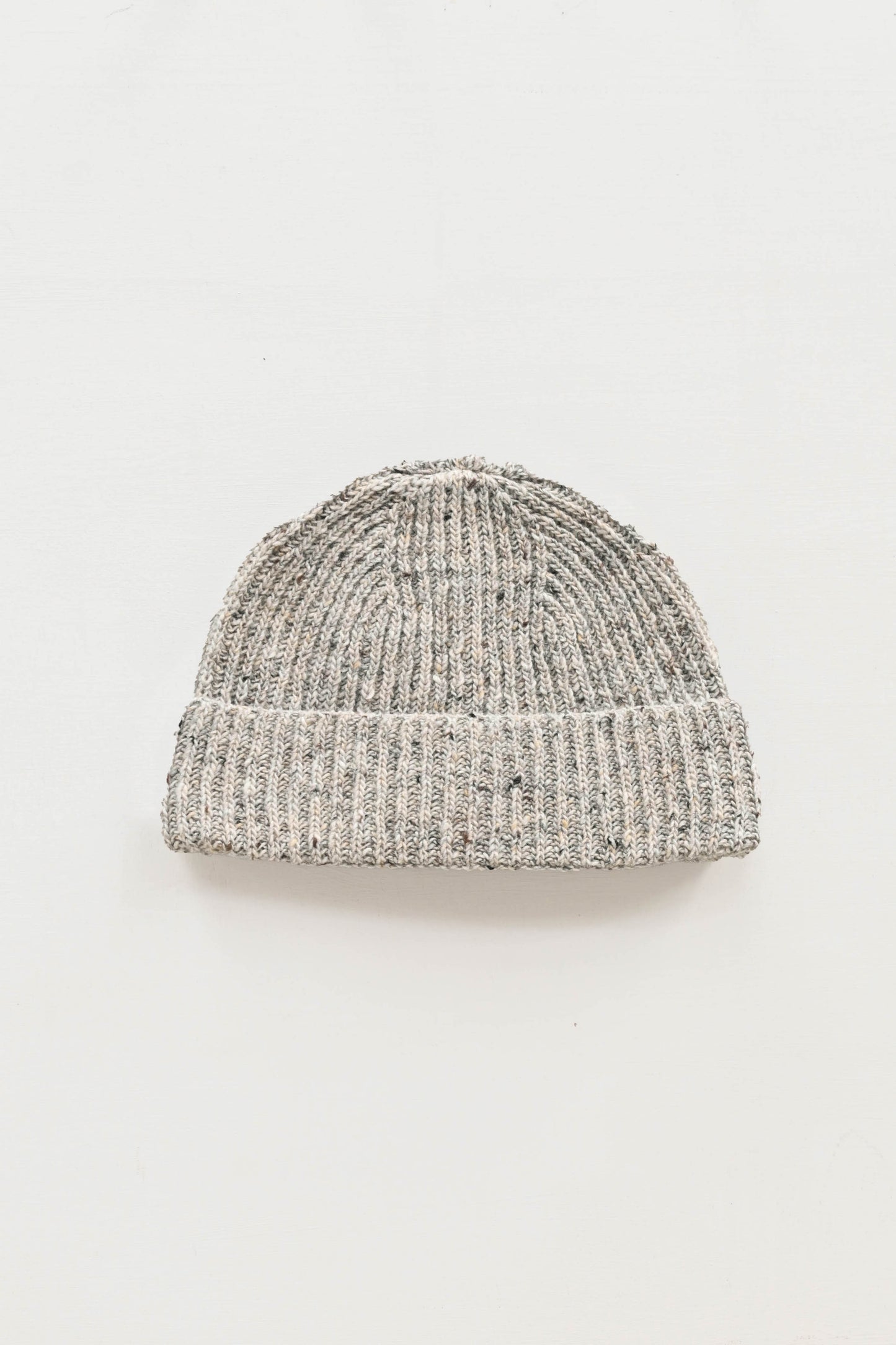 Donegal Merino Wool Beanie Hat in Stone