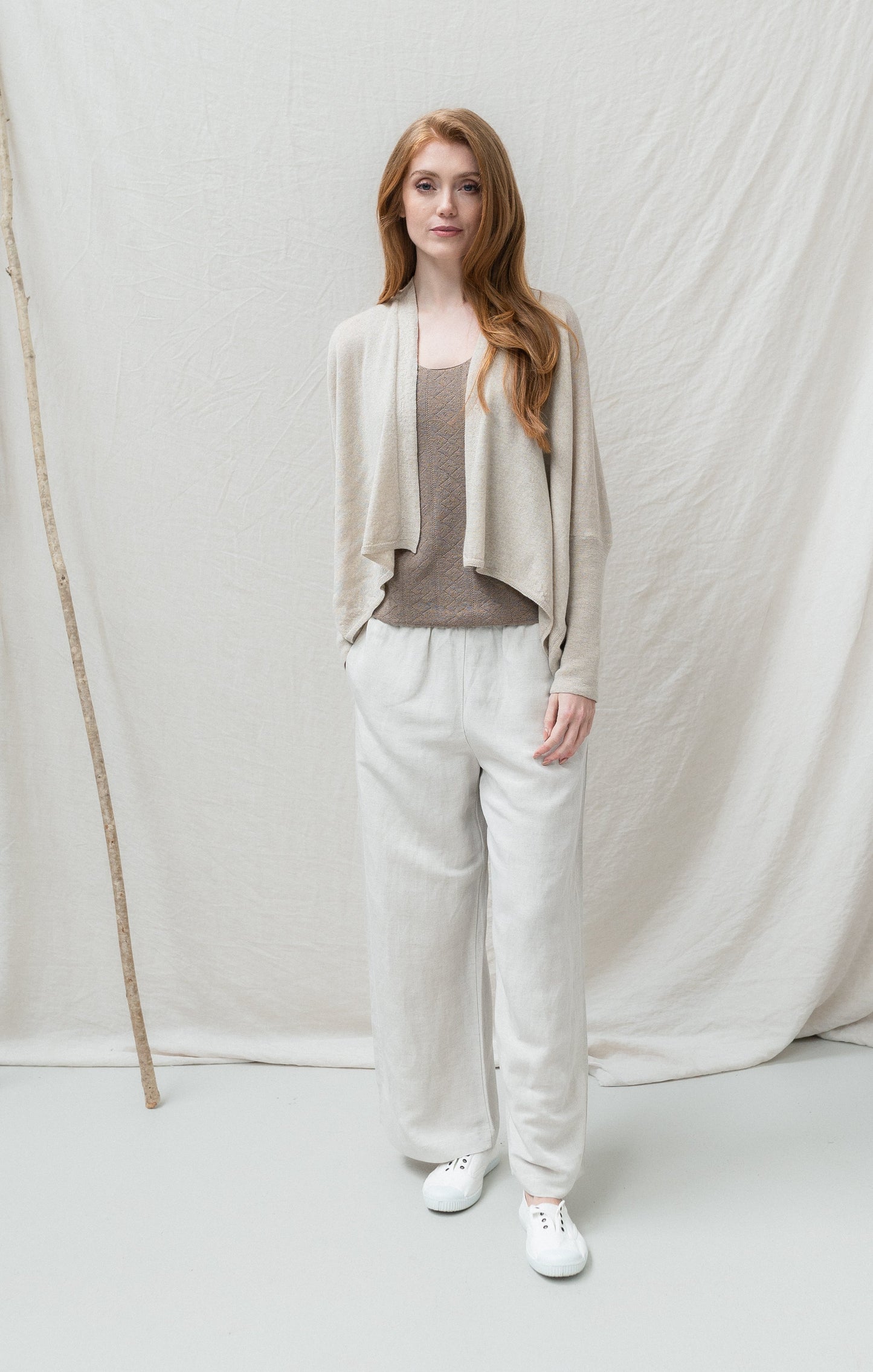 Eden Fine Merino Wrap Cardigan in Heather