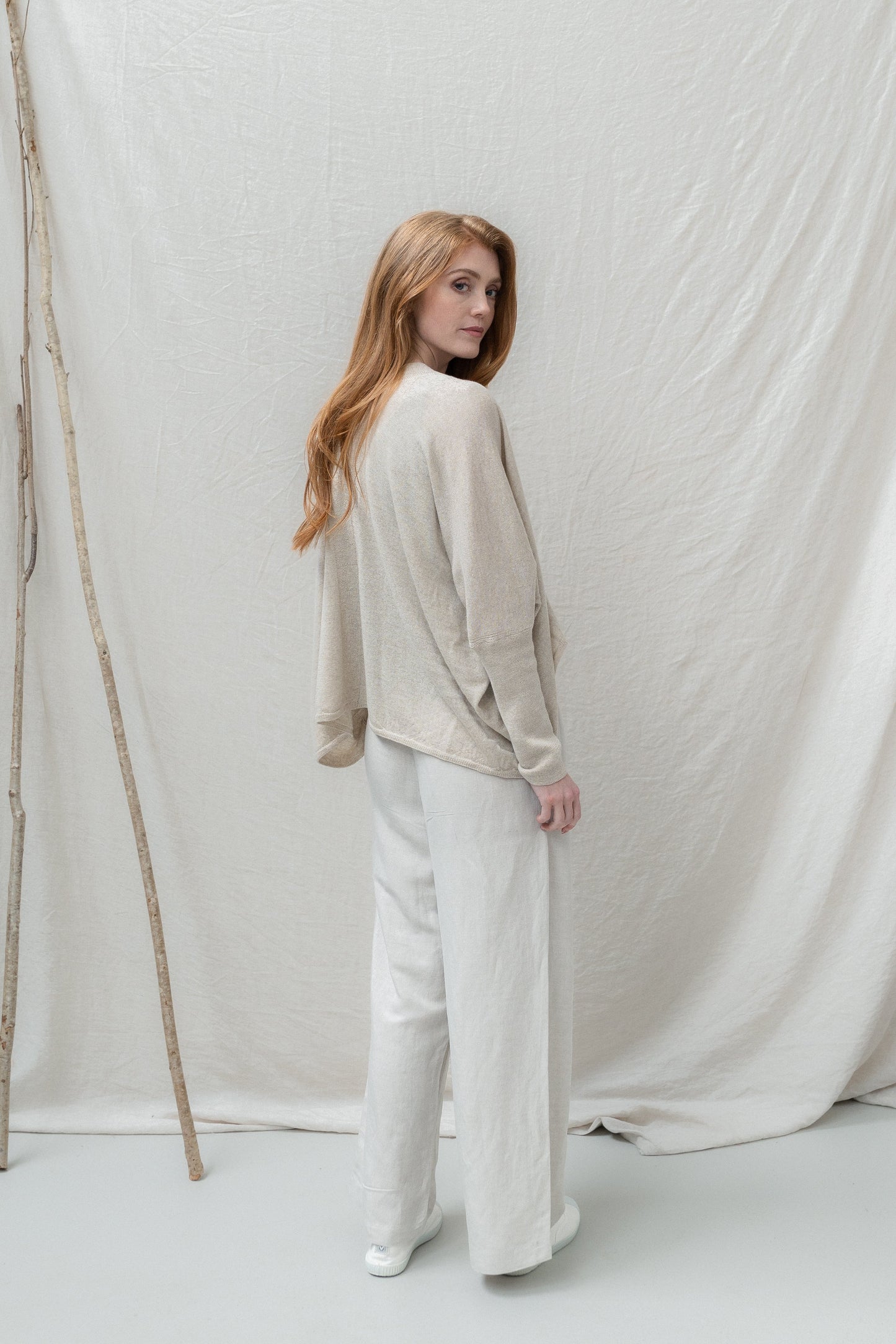 Eden Fine Merino Wrap Cardigan in Heather